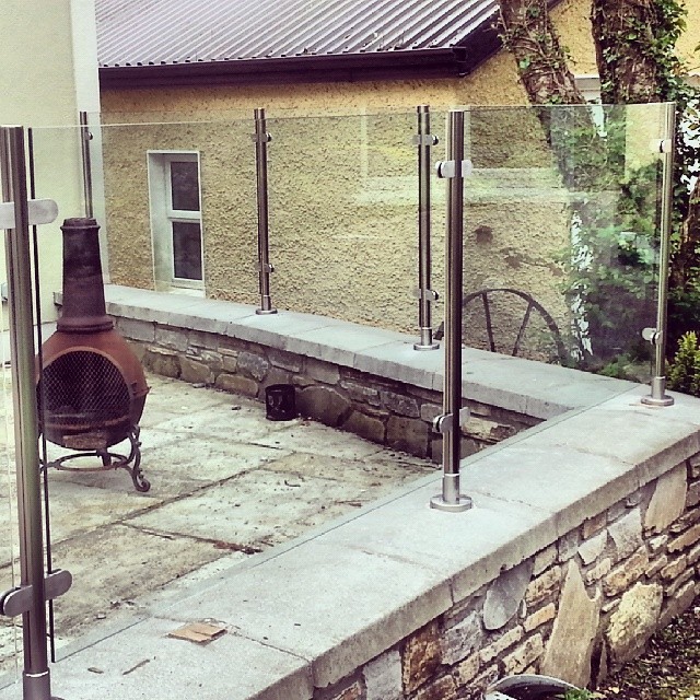 Glass Balustrade Post System, toughened glass, windbreaks, outdoors, garden, patio