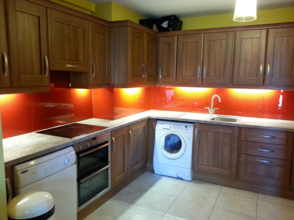 glass splashback, led light, kitchen, sligo, glass