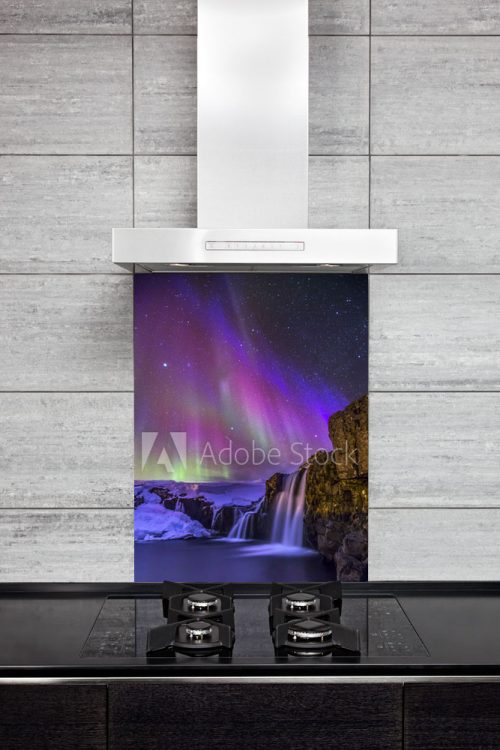 Kitchen Splash Back - Purple Northen Lights