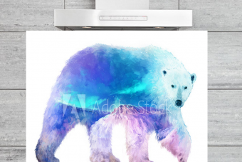 Kitchen Splashback Polar Bear Illustration