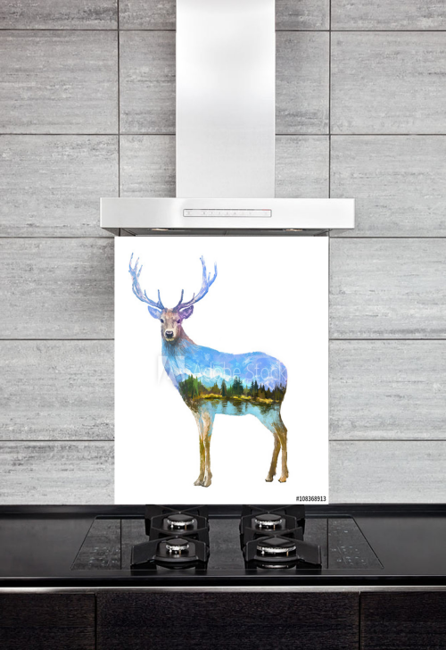 Kitchen Splashback Deer Illustration