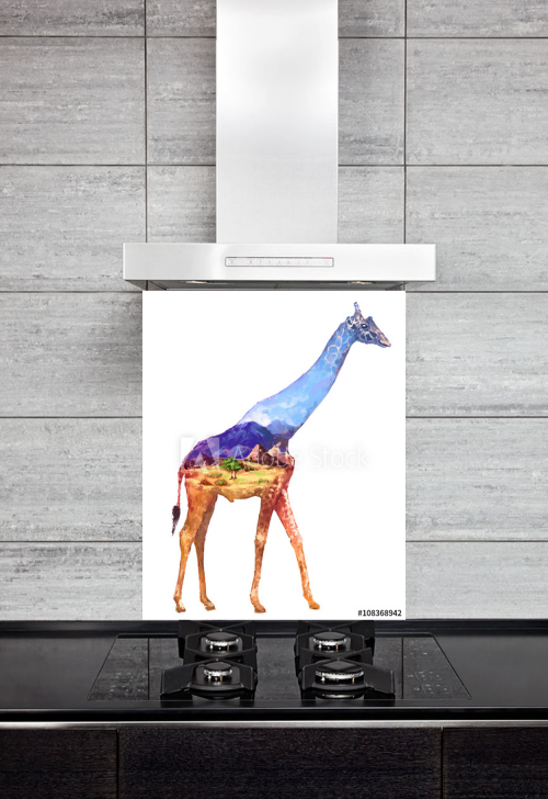 Kitchen Splashback Giraffe Illustration