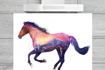 Kitchen Splashback Horse Illustration