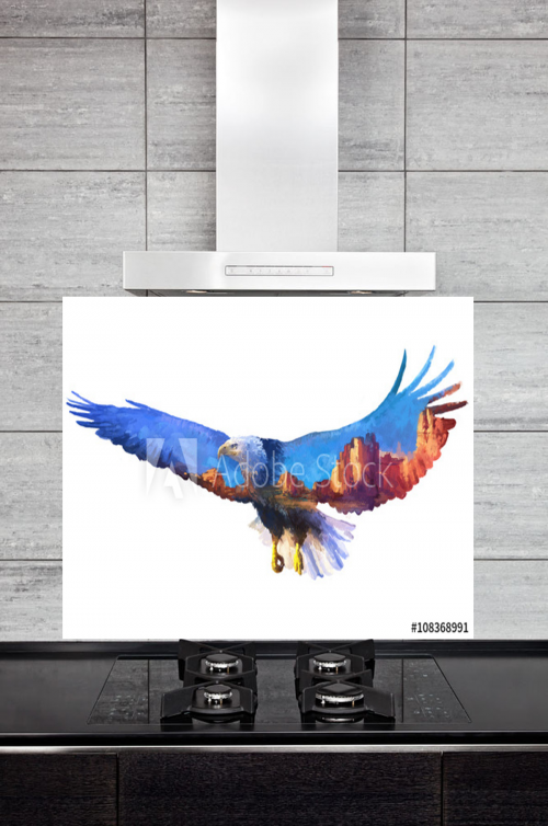 Kitchen Splashback Eagle Illustration