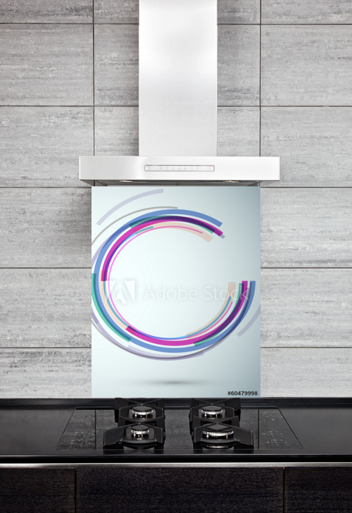 Kitchen Splashback Colorful Swoosh