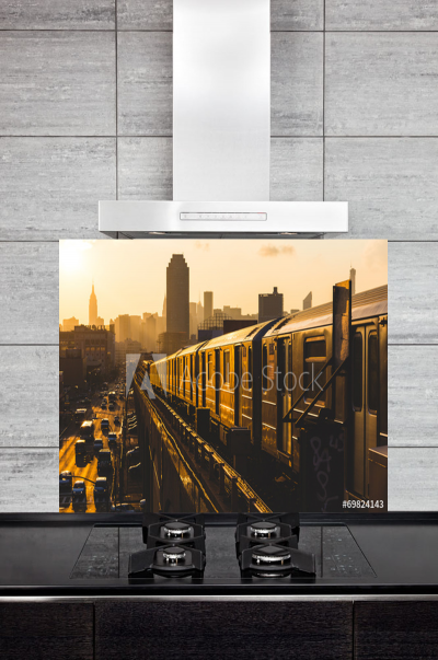 Kitchen Splashback Subway Train