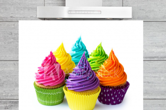 Kitchen Splashback Colorful Cupcakes