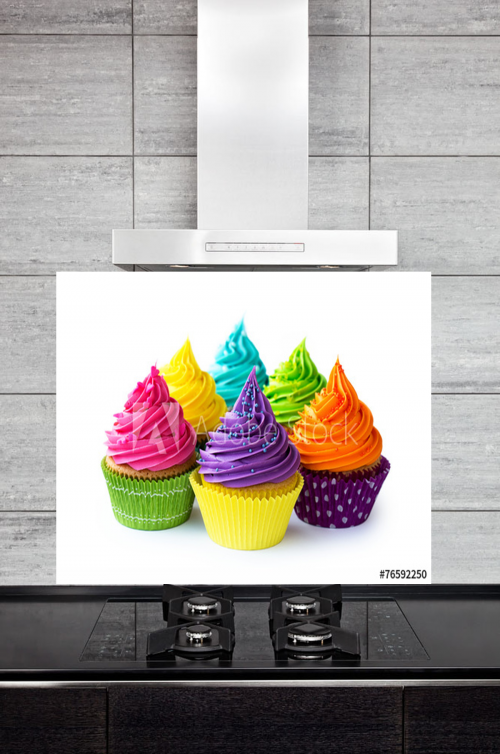 Kitchen Splashback Colorful Cupcakes