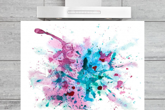 Kitchen Splashback Multicolor Watercolor Splash
