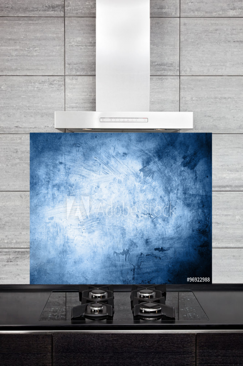 Kitchen Splashback Grunge Blue Background