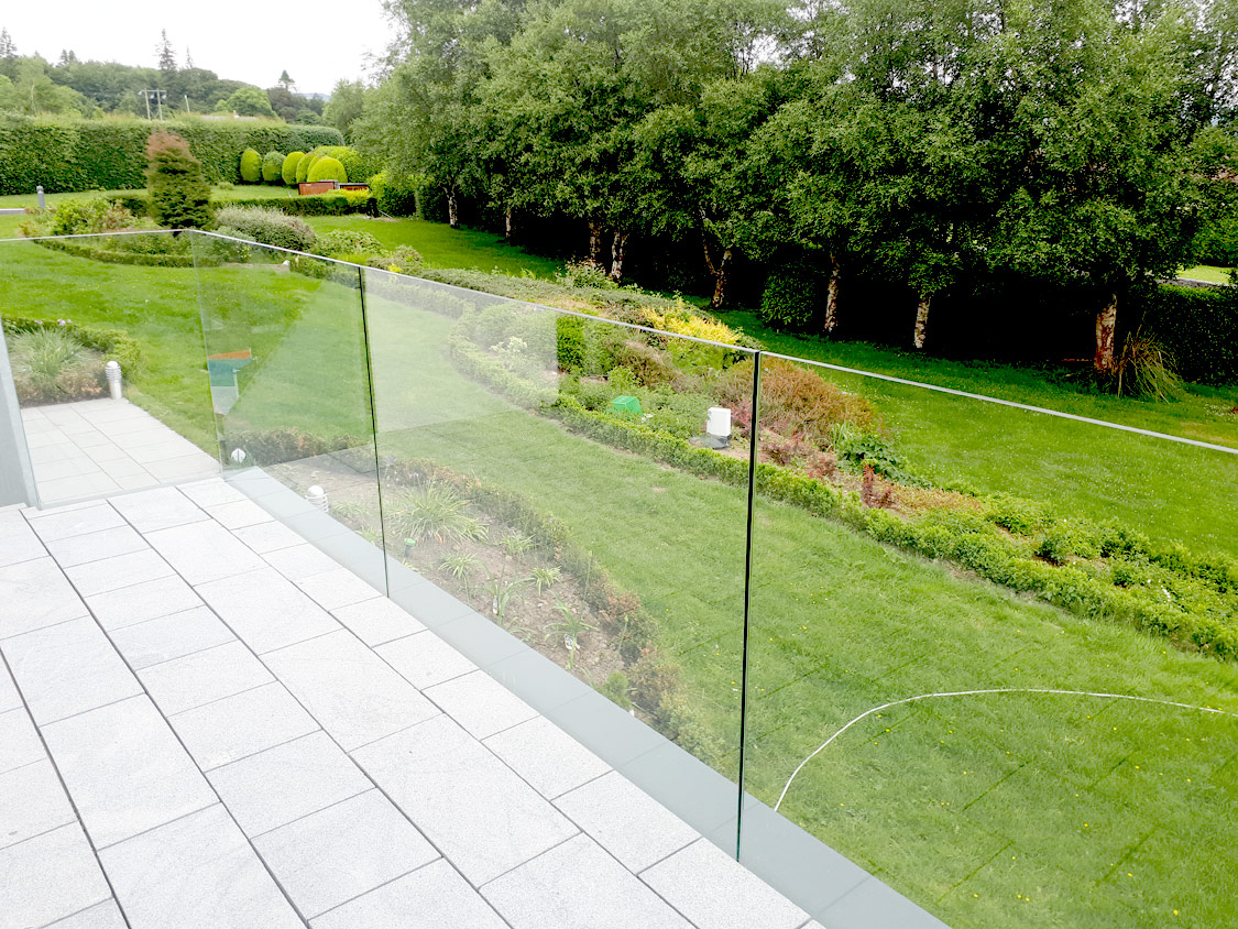glass, balustrade, clear view, sligo, garden, design, landscape