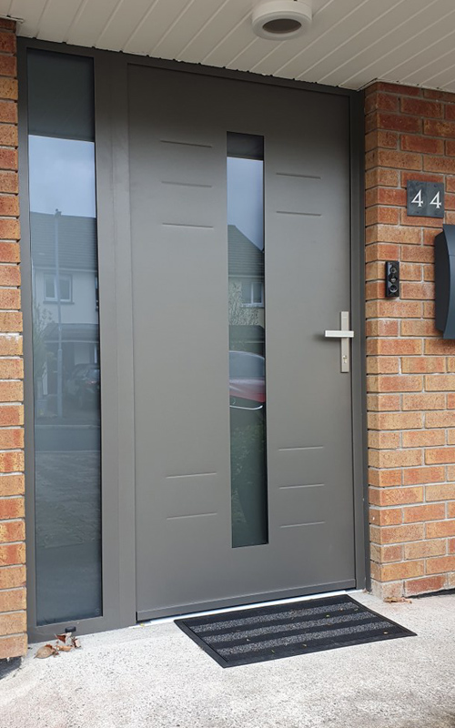 012 Vetrex Premium Door 70 Model Lumiere Colour Grey Aluminium RAL 9007T Handle Inox