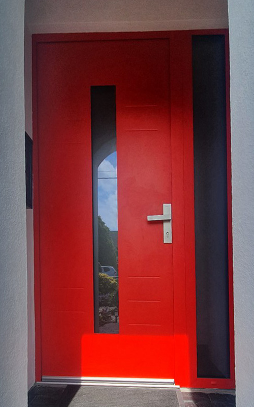 021 Vetrex Premium Door 70 Model Lumiere Colour Limite Rouge RAL 3020T Handle Inox