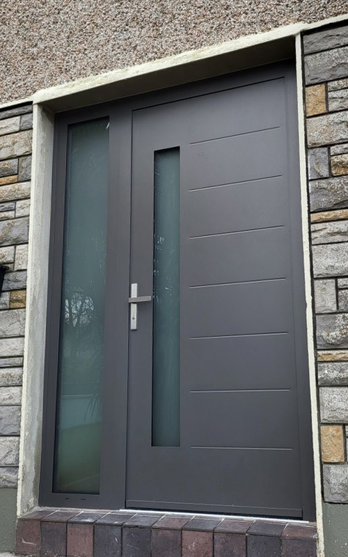06 Vetrex Premium Door 70 Model Ornament Colour Grey Aluminium RAL 9007T Handle Inox