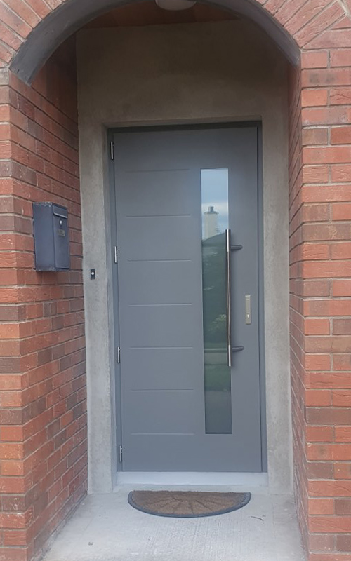17 Vetrex Premium Door 70 Model Ornament Colour White Aluminium RAL 9006T Lien45 Pull Handle Inox 800mm