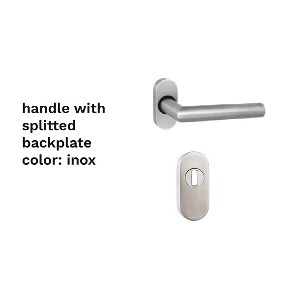 Handle with splitted backplate colour inox