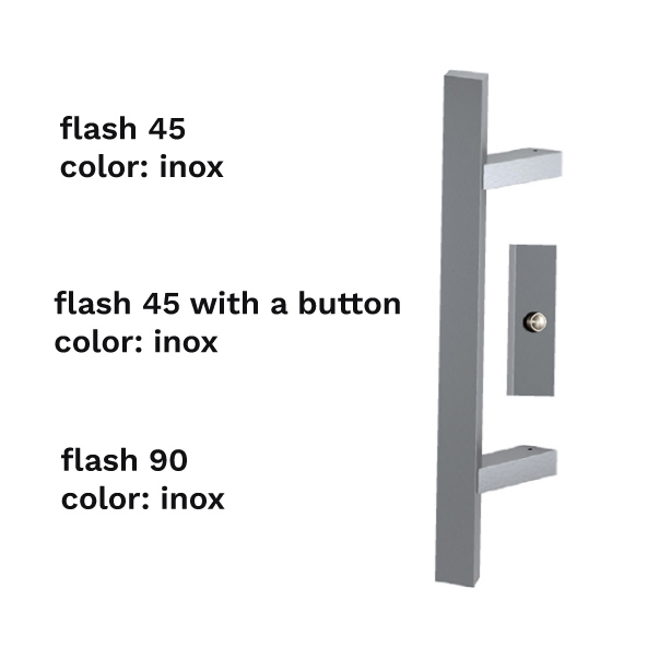 pull handle flush 45and90 color inox