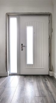 Palladio Composite Door Rome with frosted glass External Blue Internal White 02