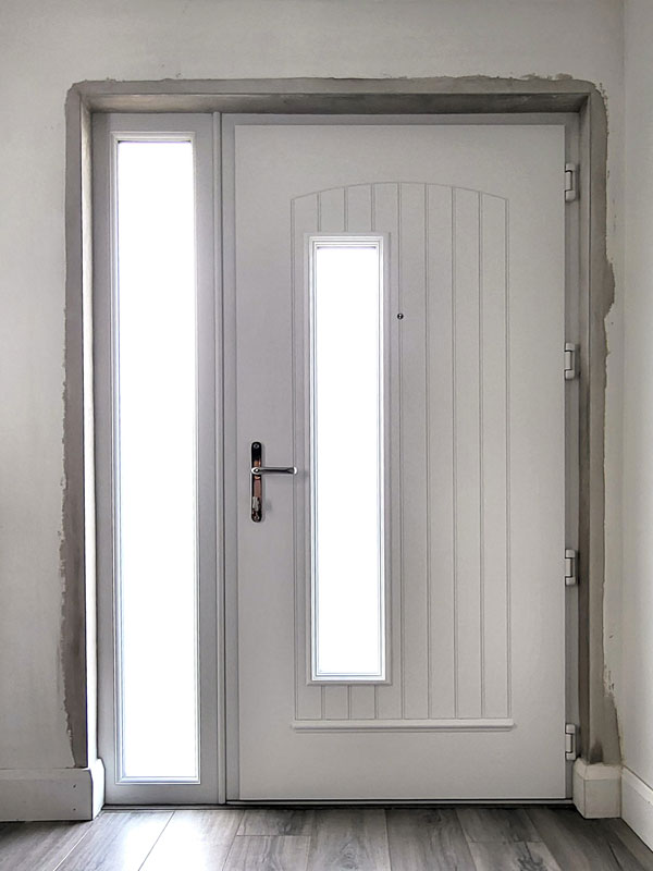 Palladio Composite Door Rome with frosted glass External Blue Internal White 02