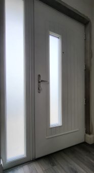 Palladio Composite Door Rome with frosted glass External Blue Internal White 03