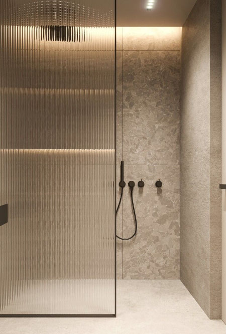 10mm reeded toughened shower screens